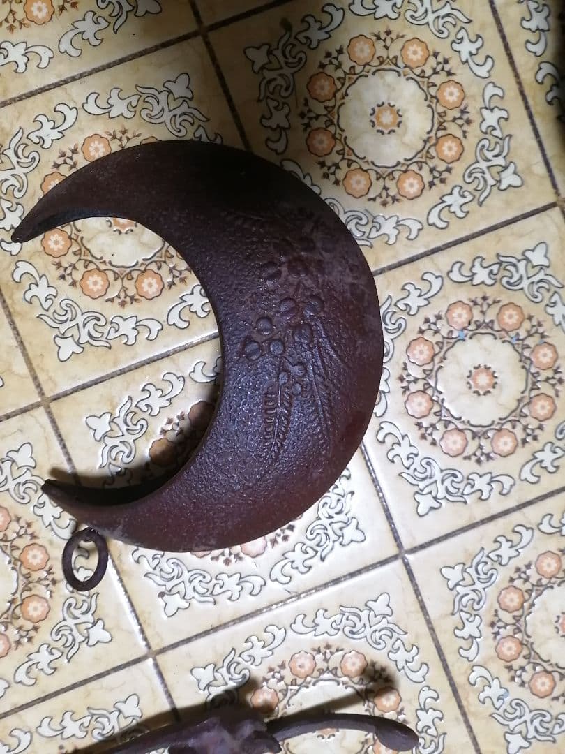 W‼️【南部鉄器★昭和レトロ】三日月型吊り花瓶 　希少品　非売品‼️