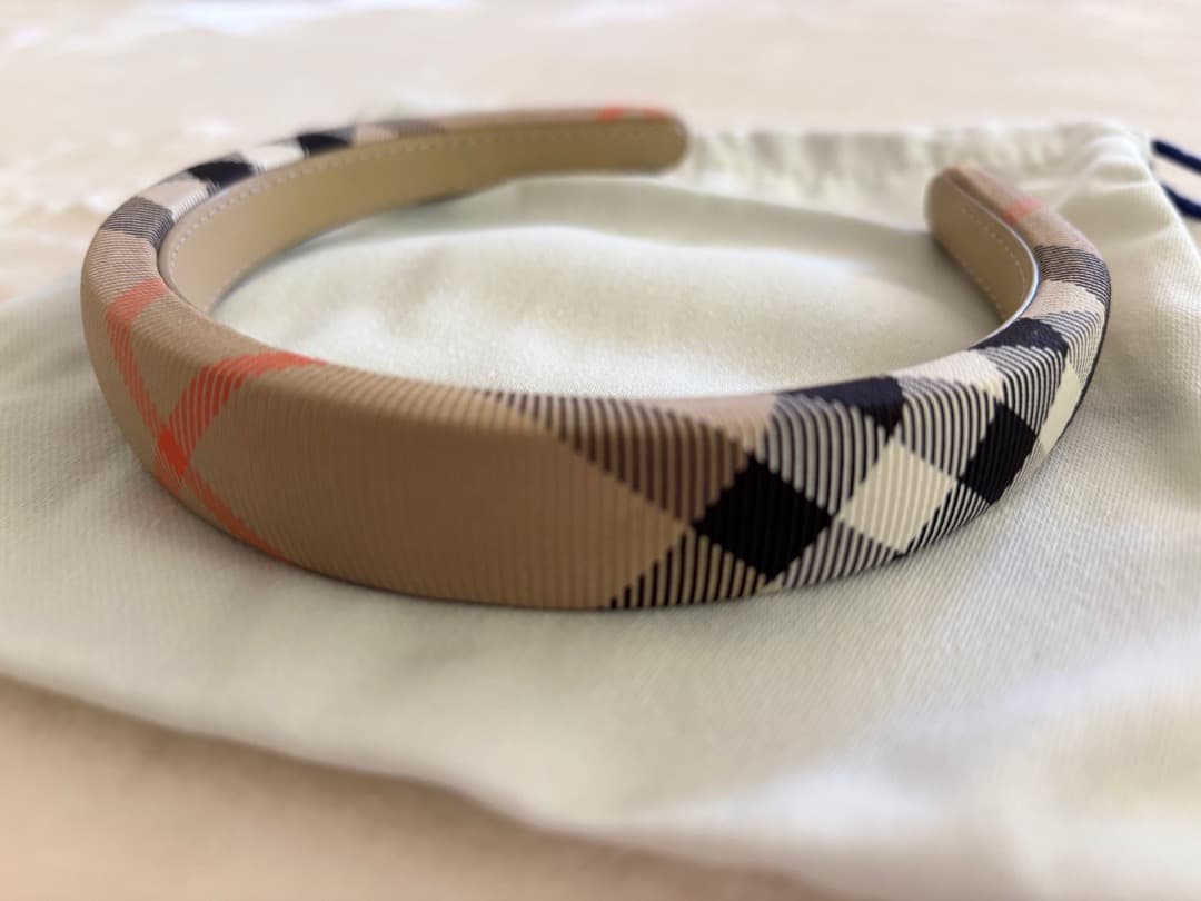 未使用【BURBERRY】2025　チェック ナイロン ヘッドバンド