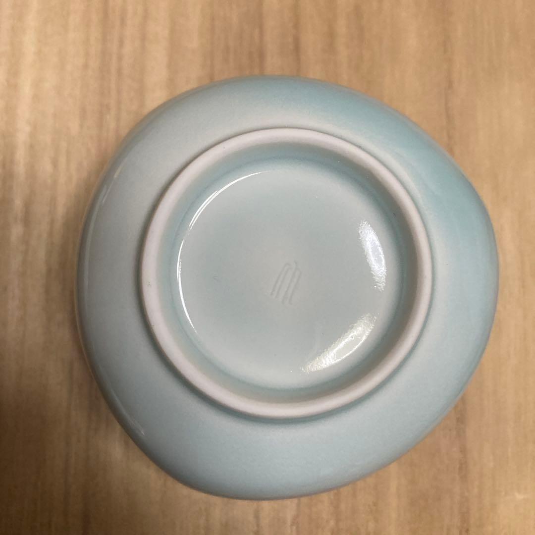 人間￼国宝　塚本快示 青白磁 小鉢5客　快山釜　共箱　約8.5×5.5CM