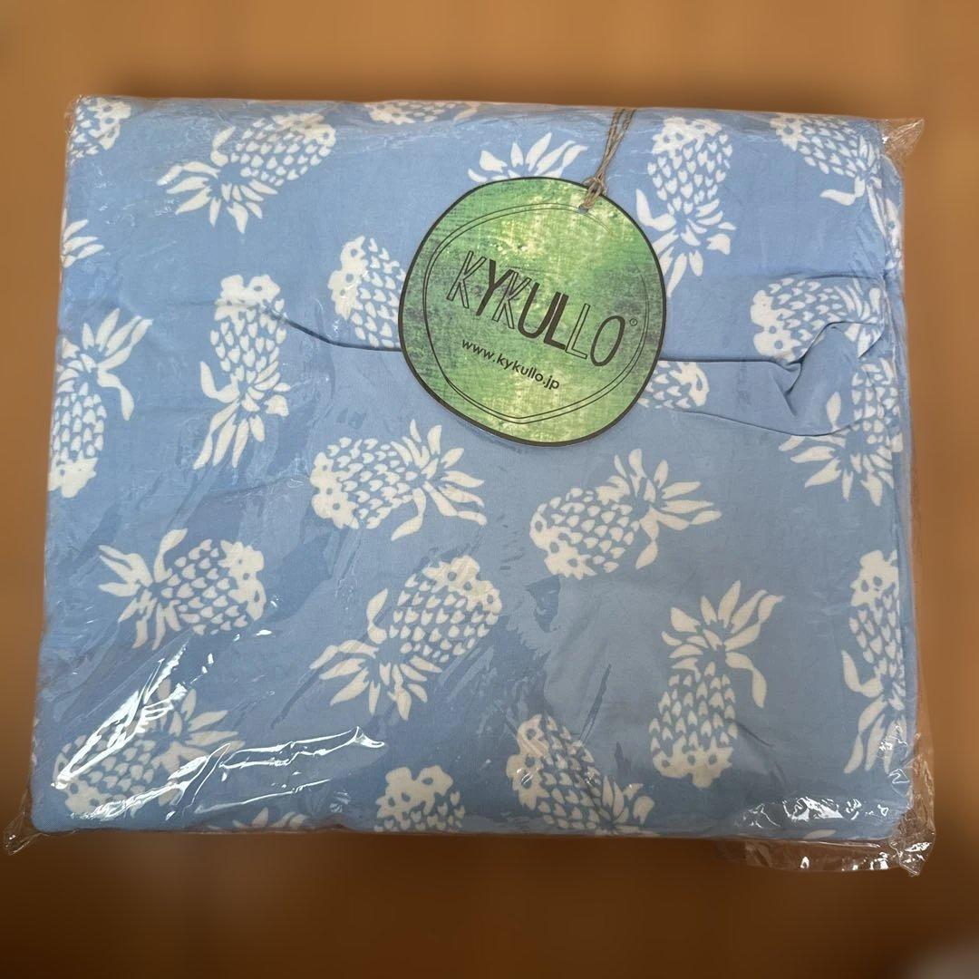 KYKULLO パイナップル柄 バスタオル 水色 新品