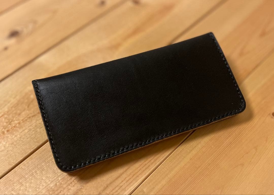 トラッカーウォレット 姫路レザー 茶芯 染料染め スタッズ