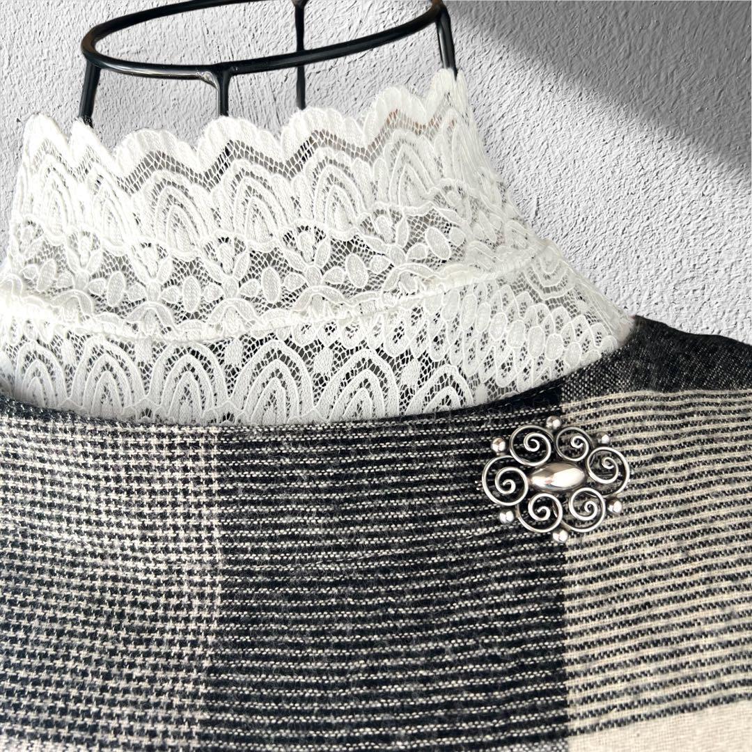 【現品限り】北欧 ヴィンテージ シルバー モダニストブローチ オーバル