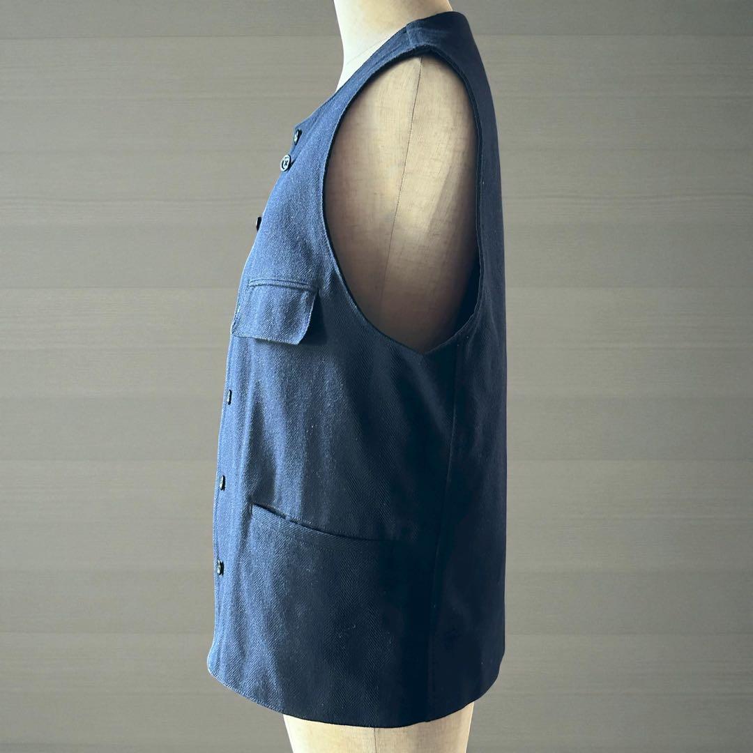 アディクトクローズ ADDICT CLOTHES ネイビー コットン混紡 ベスト