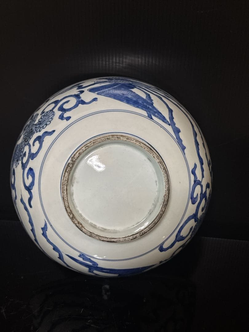 江戸期 湖東焼 染付 龍鳳凰唐草図 大鉢 鉢 彦根藩