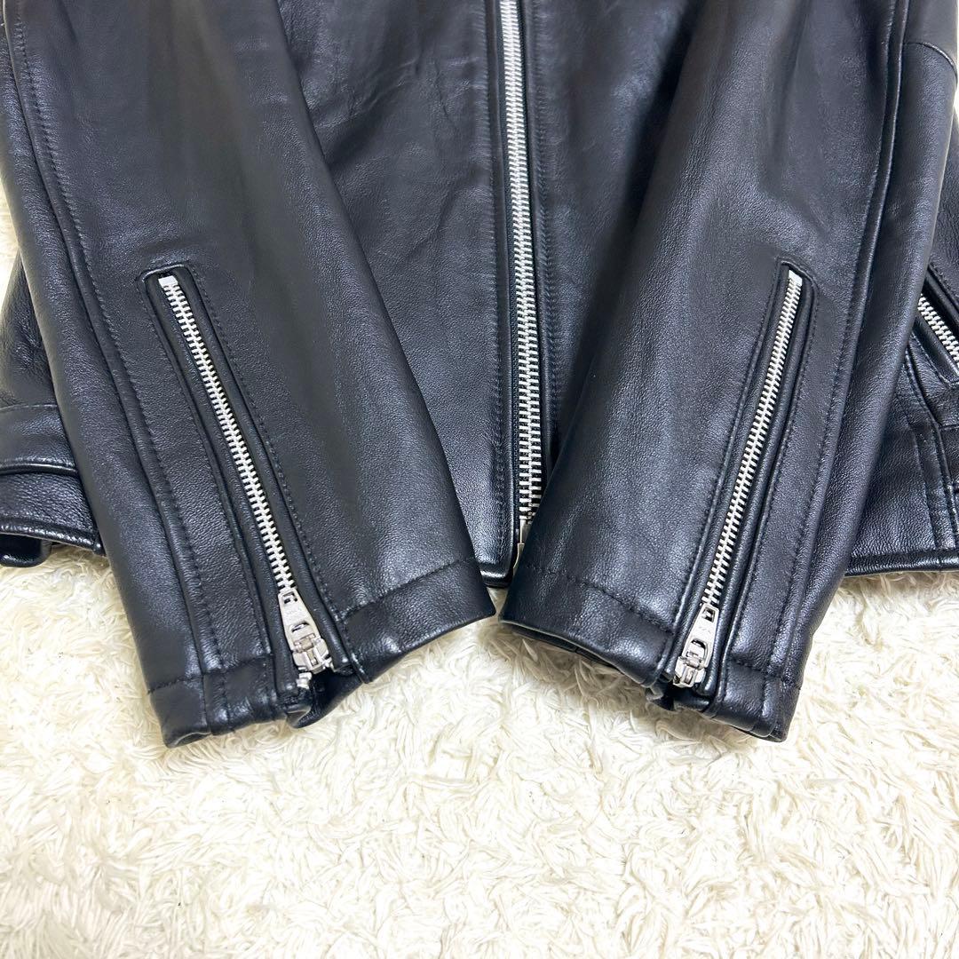 美品✨ JACKROSE シングルライダース ラムレザー ブラック 裏地赤