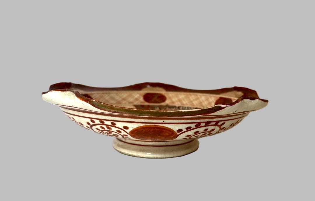 古九谷　九谷焼　赤絵　高台　鉢　飾皿　盛皿　皿　年代物