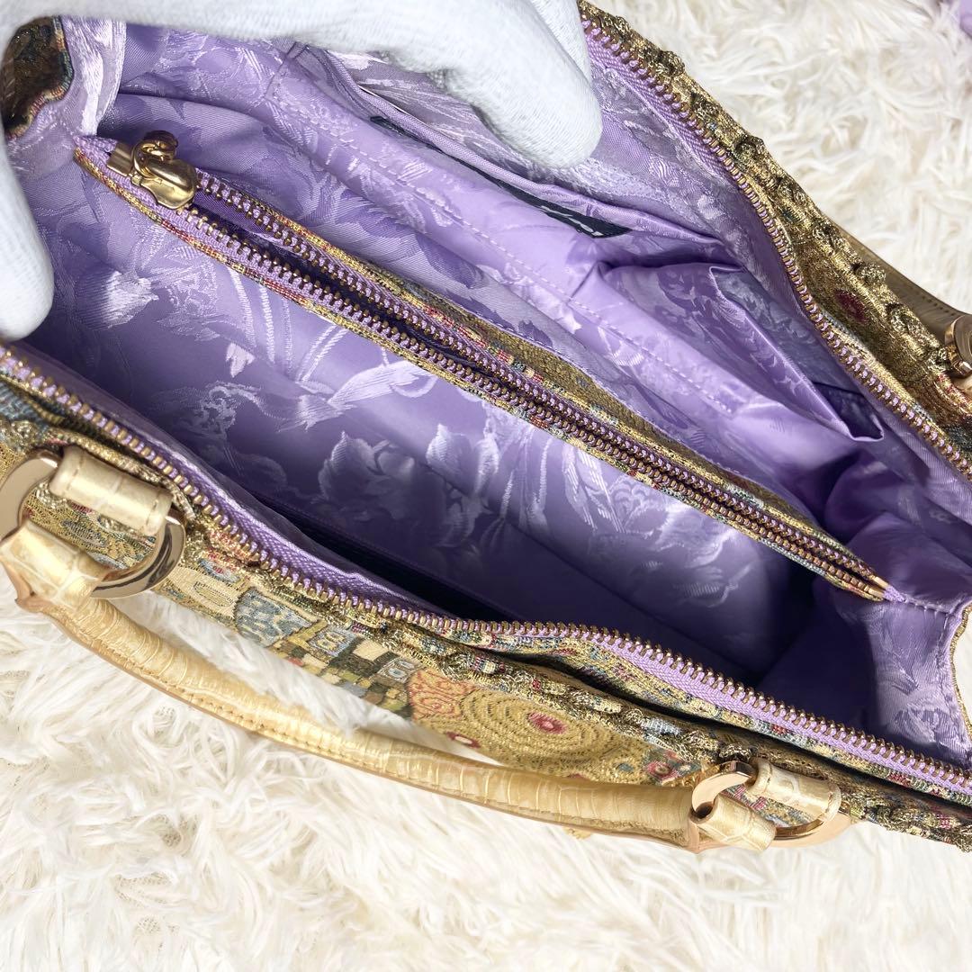 【未使用】Think beeゴールデンクリムト ハンドバック スパンコール 刺繍