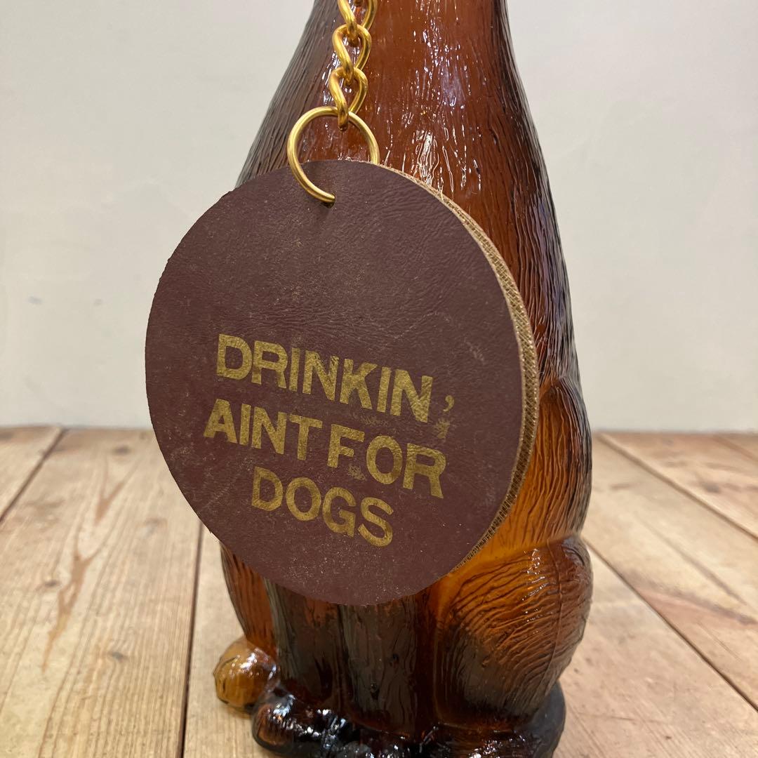 D-4 ヴィンテージ ダックスフント デキャンタ デカンタ アンバーガラス 犬型