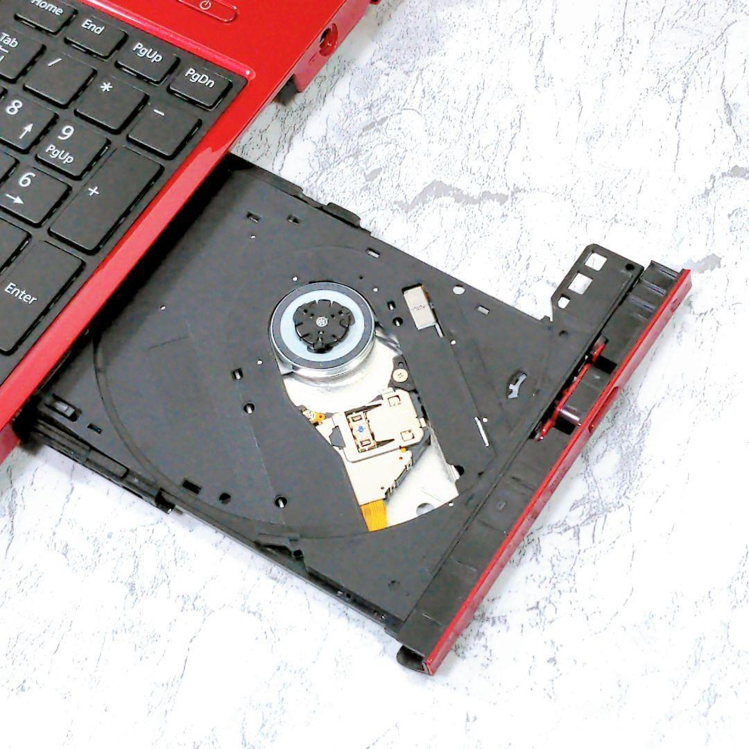 5F1 富士通 赤 レッド ノートパソコン 8GB 高速SSD カメラ付き