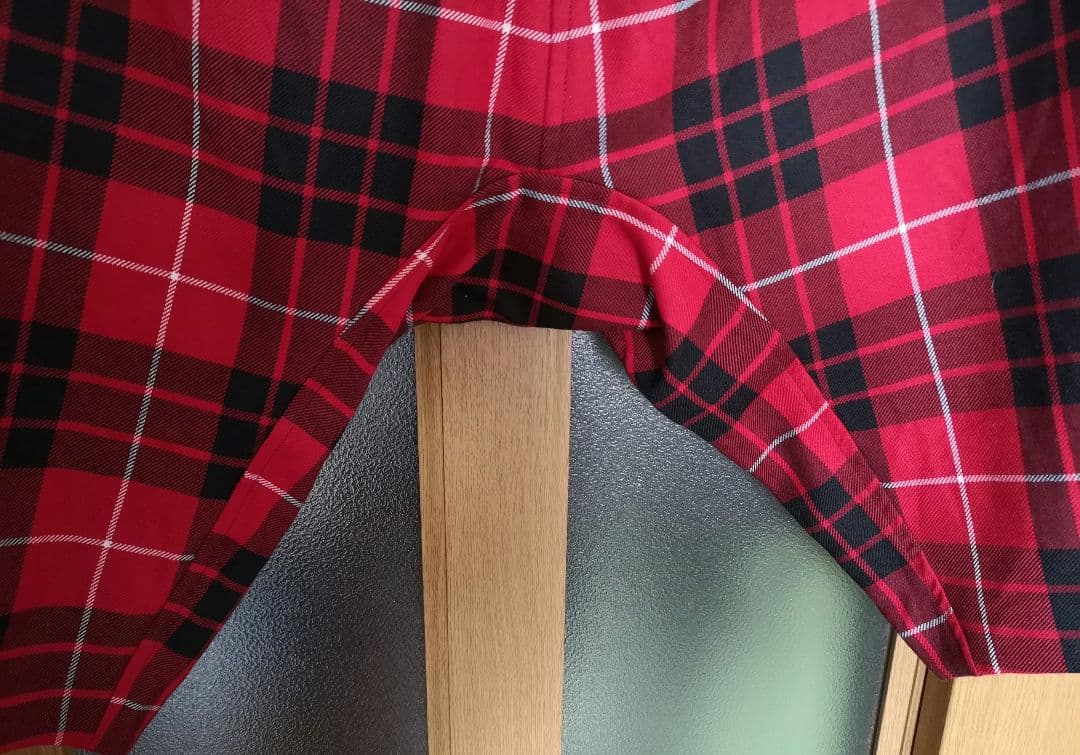 ブラック コムデギャルソン チェックサルエルパンツ