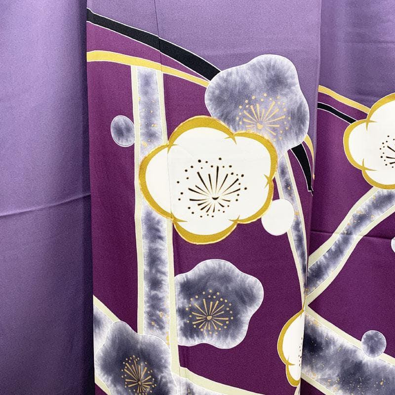 503z9☆人気！振袖 モダン 身幅広め 金駒刺繍 金彩☆美品 成人式 結婚式