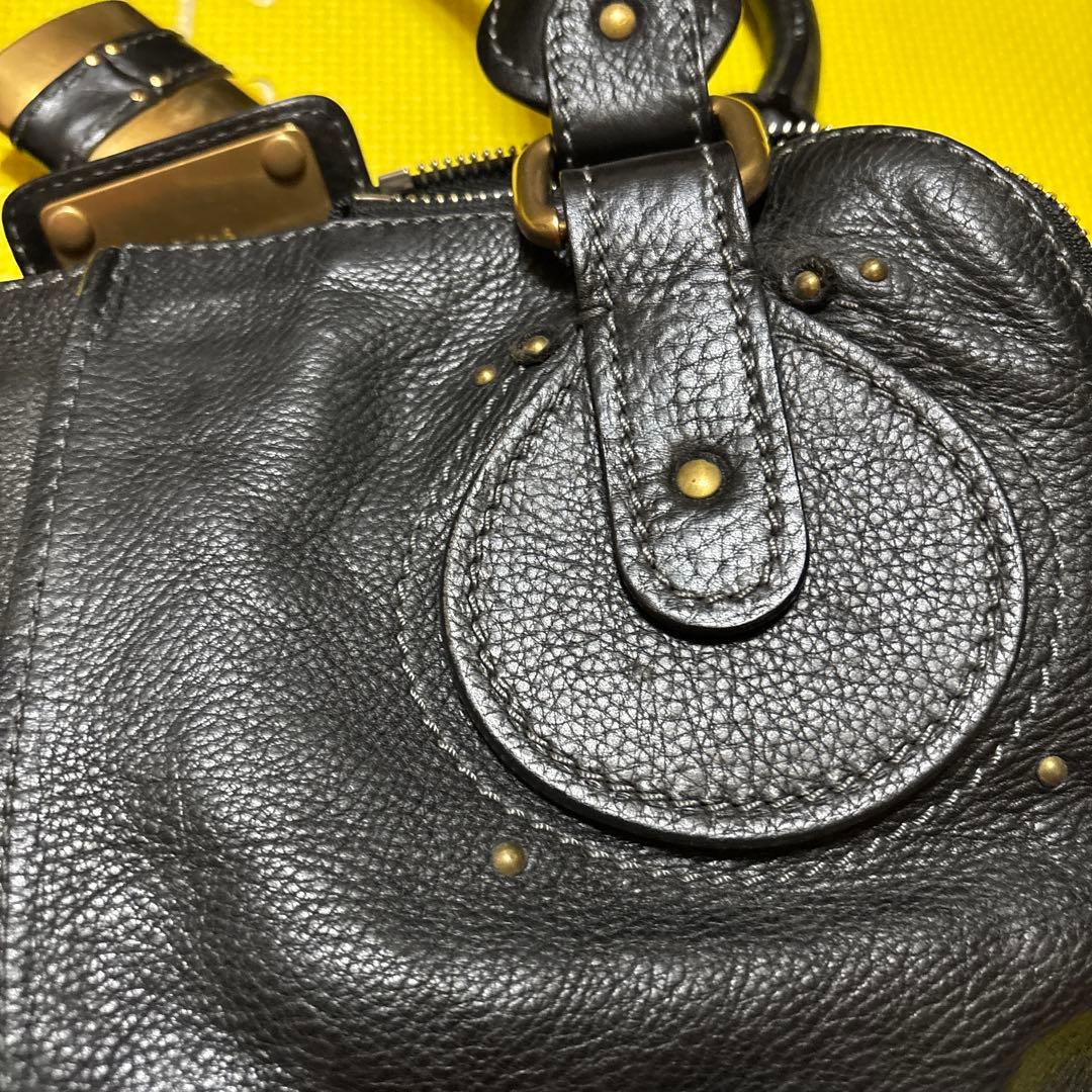 Chloe黒のレザーハンドバッグ 032-038