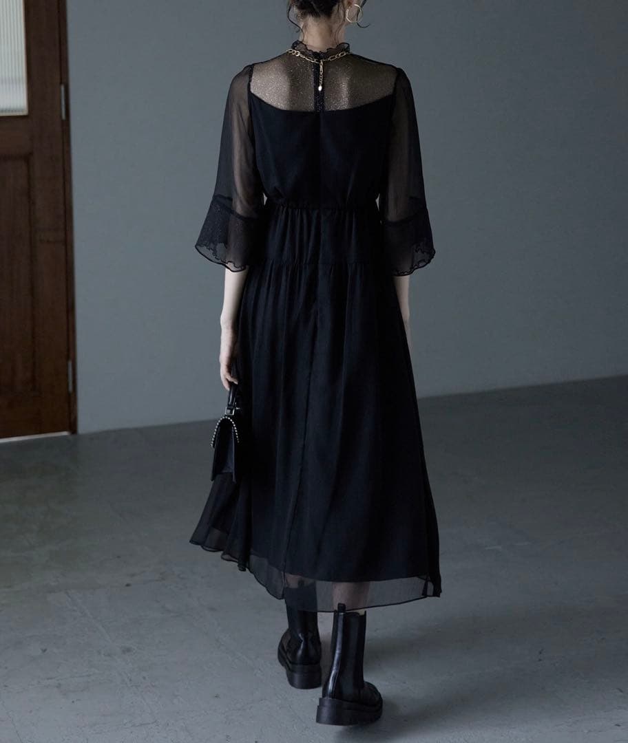 etoll. ラメチュールシフォンドレス結婚式　オケージョンドレス