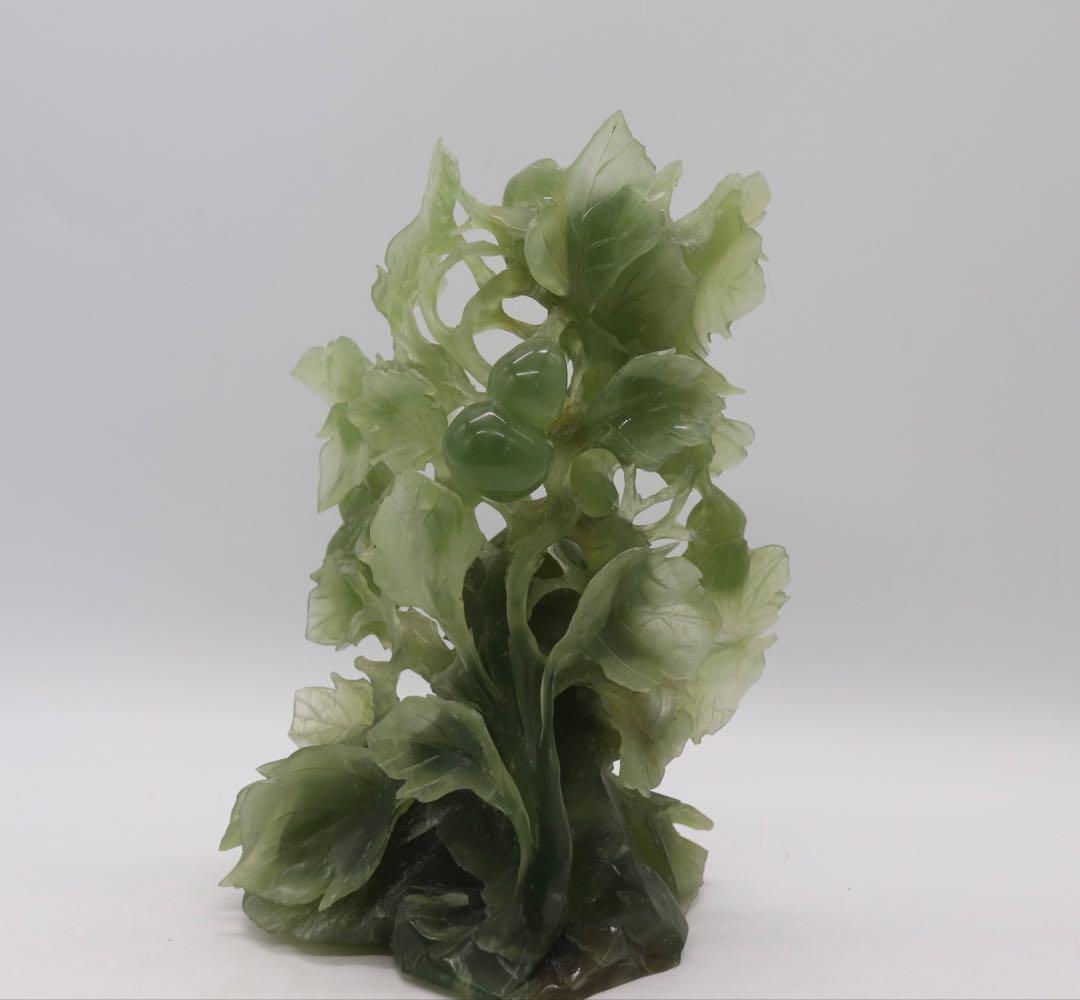 玉製　鳥瓢箪　置物　送料込み250205