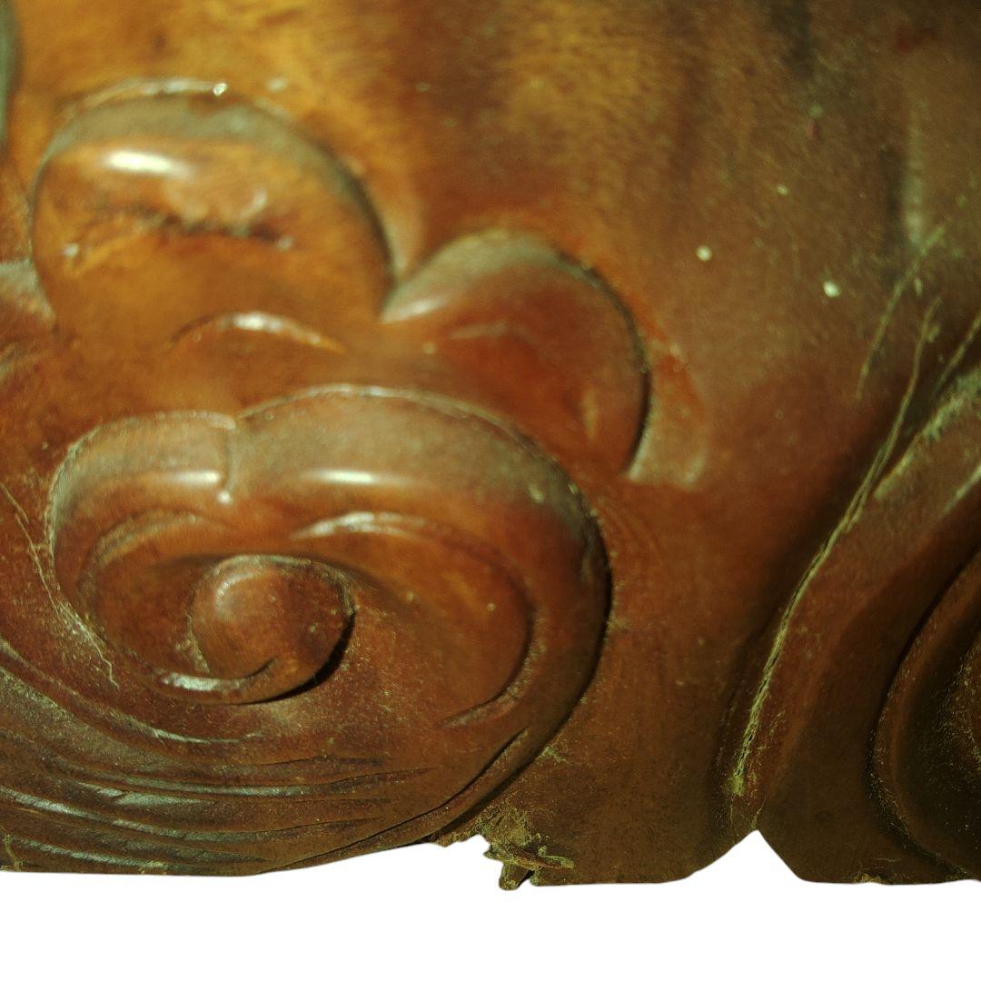 木彫　飛龍　透かし彫り　縁起物