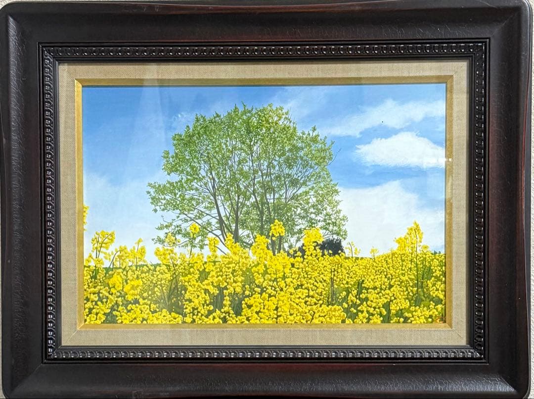 洋画家・百瀬智宏 【花の風】風景画 油彩画 在銘　送料込み