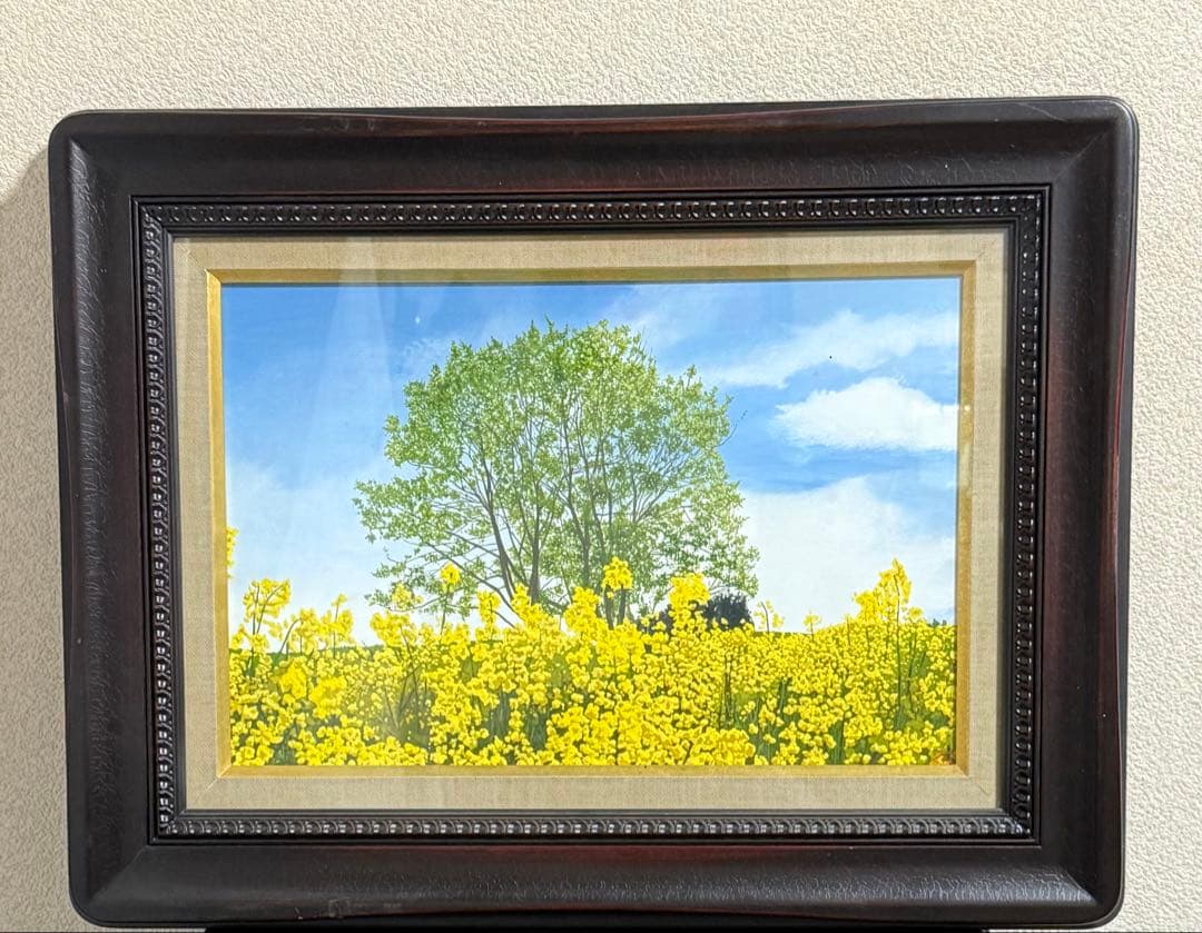 洋画家・百瀬智宏 【花の風】風景画 油彩画 在銘　送料込み