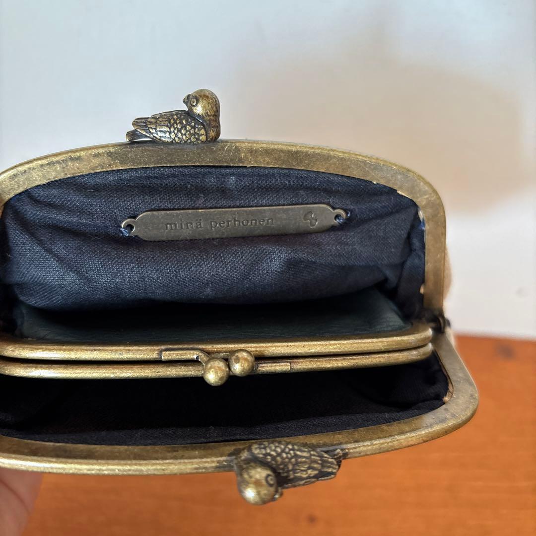 【再値下げ！売り切りたい！】ミナペルホネン　がま口ポーチ　Runrunrun