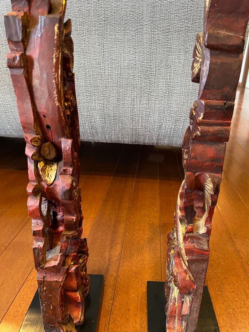 中国アンティーク　龍の彫刻