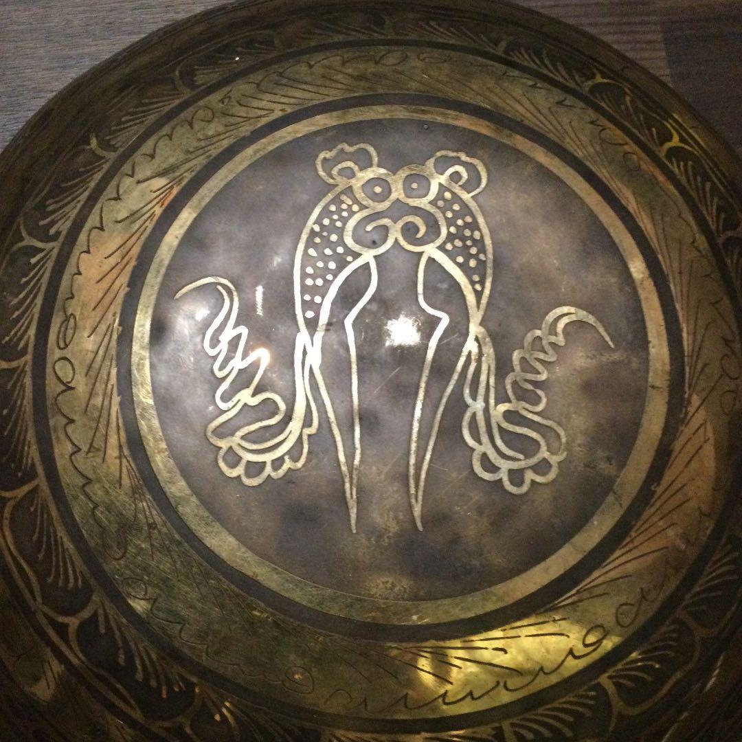 菩提樹　オールド シンギングボウル　チベット産 no6 アンティーク33.5cm