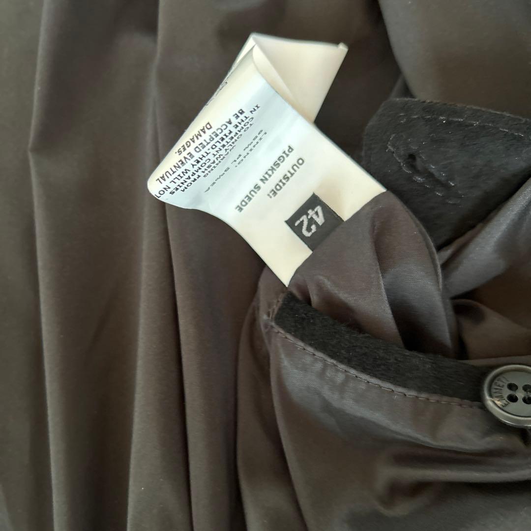 EMMETIブラックスエード シングルライダースジャケット