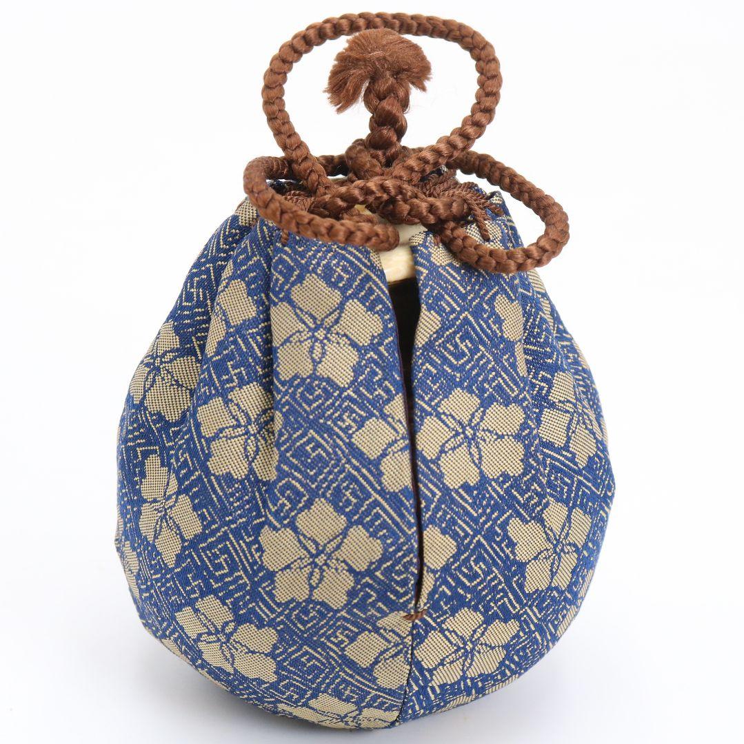 笹田仁史作 唐物大名物 利休丸壷写 茶入 藤種緞子仕覆付 茶道具　V905