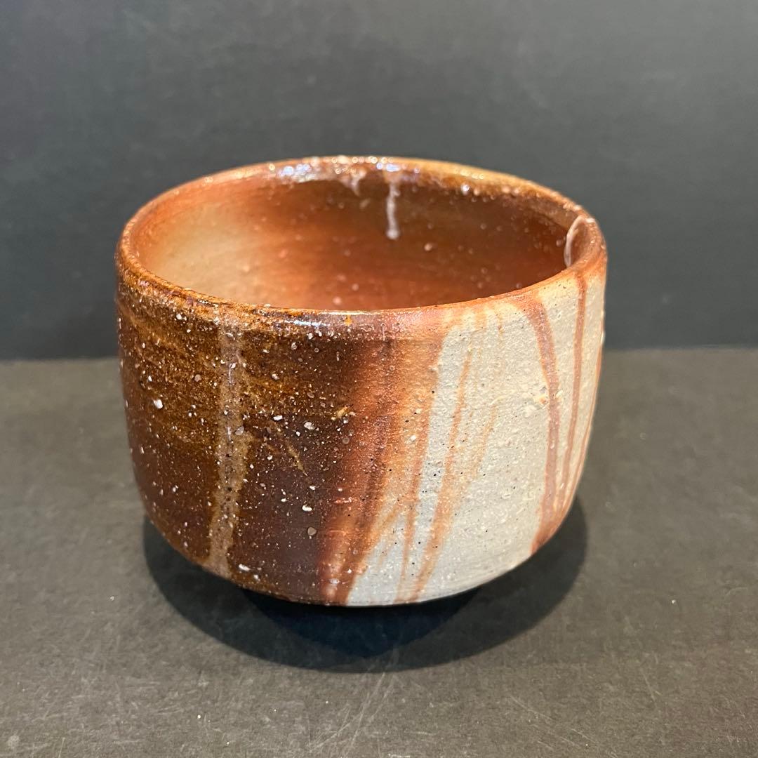 新品　人間国宝　伊勢崎淳　茶碗／陶歴共布共箱あり　緋襷　個展購入品