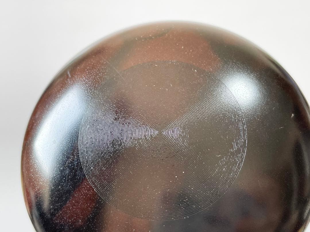 茶道具　人間国宝　川北良造　黒黒檀　香合　丸形　共箱　漆芸