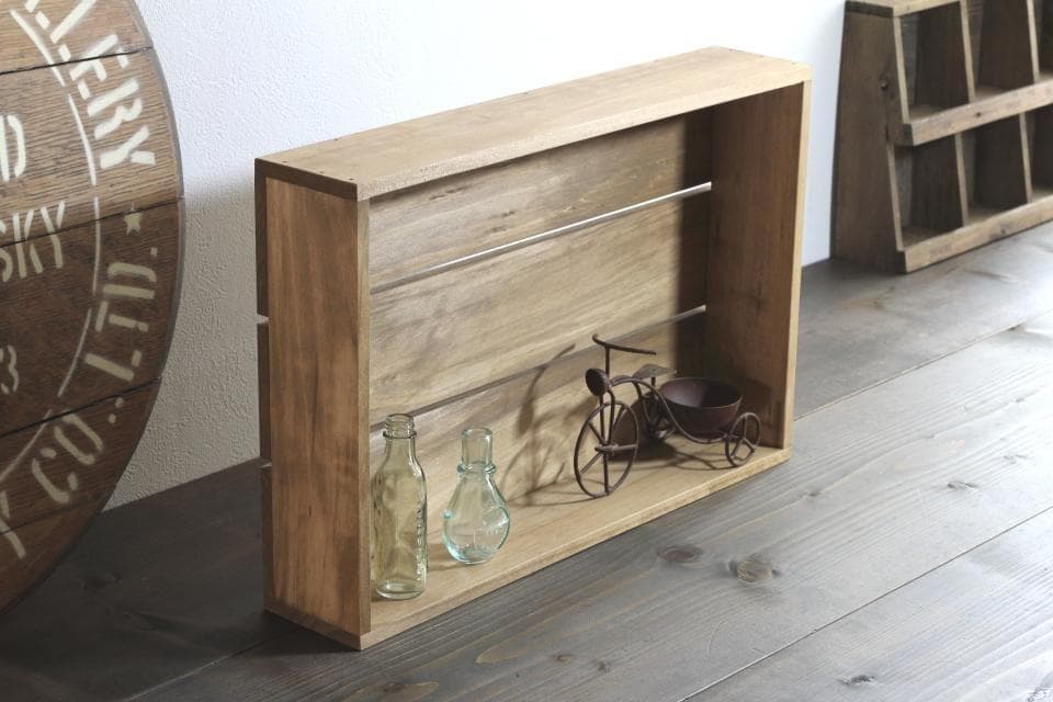 マルシェ傾斜ディスプレイ完成セット（傾斜台と木箱のセット）（ナチュラルブラウン）