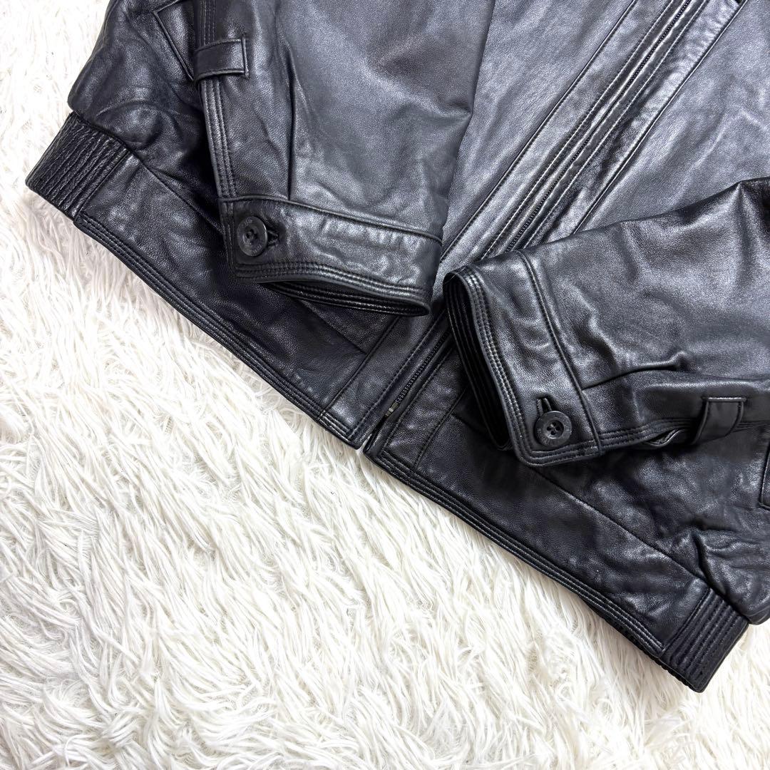 【美品】BALMAIN PARIS ラムレザー ジャケット XL ブラック