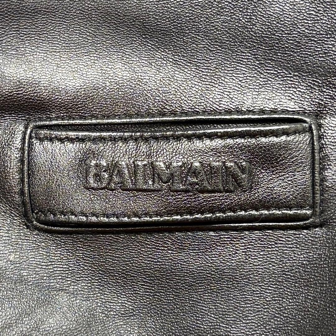 【美品】BALMAIN PARIS ラムレザー ジャケット XL ブラック