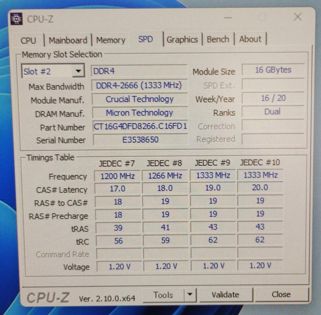 メモリ/DDR4-2666 16GB 2個セット 32GB [9]