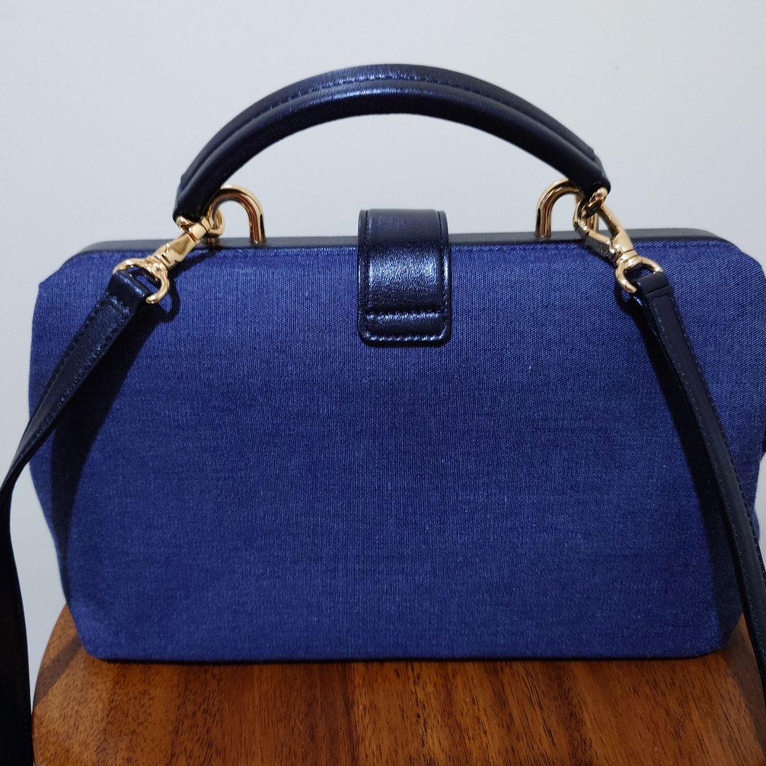 花柄友禅染め ネイビー 和装用バッグ 中型