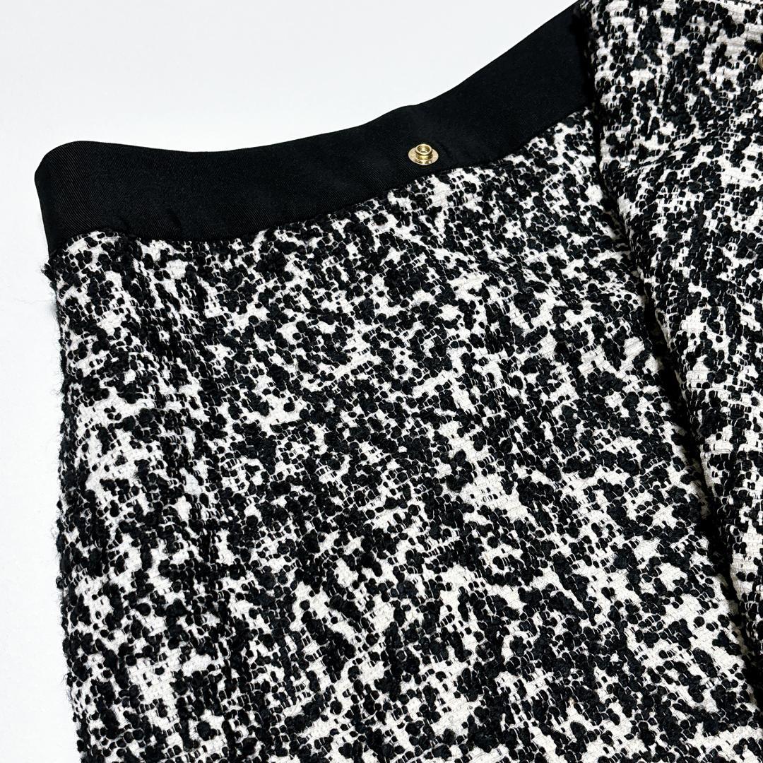 定価104,500円✨美品 ドゥロワー ジャガードラップスカート 高級感 白黒