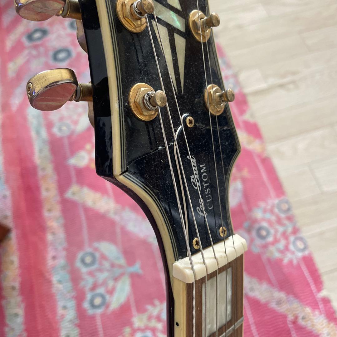 エピフォン　レスポールカスタム ブラック　ネック折れ補修あり