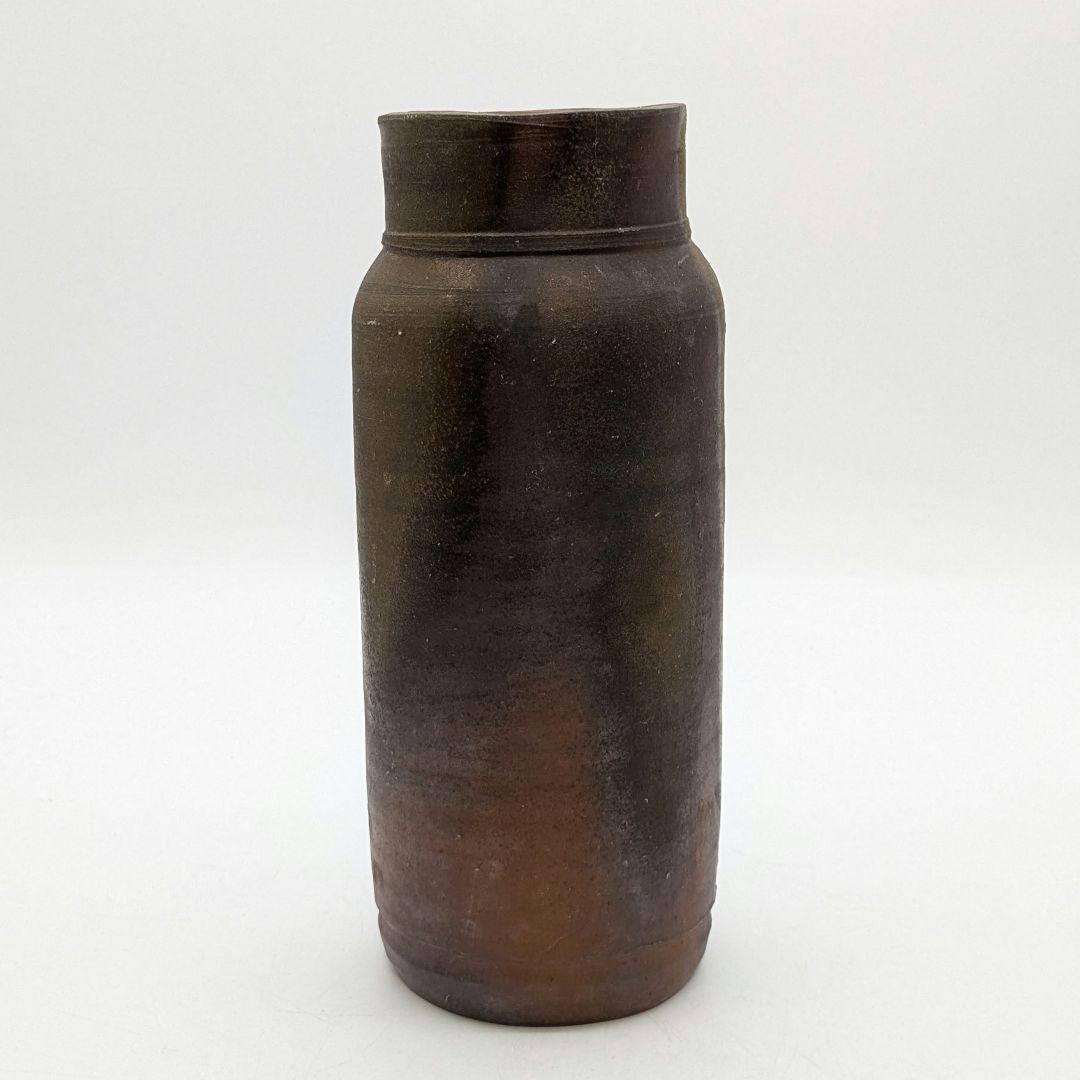 岡山県重要無形文化財 吉本正 備前焼 花入 合箱共布栞 花瓶 花器 花生 置物