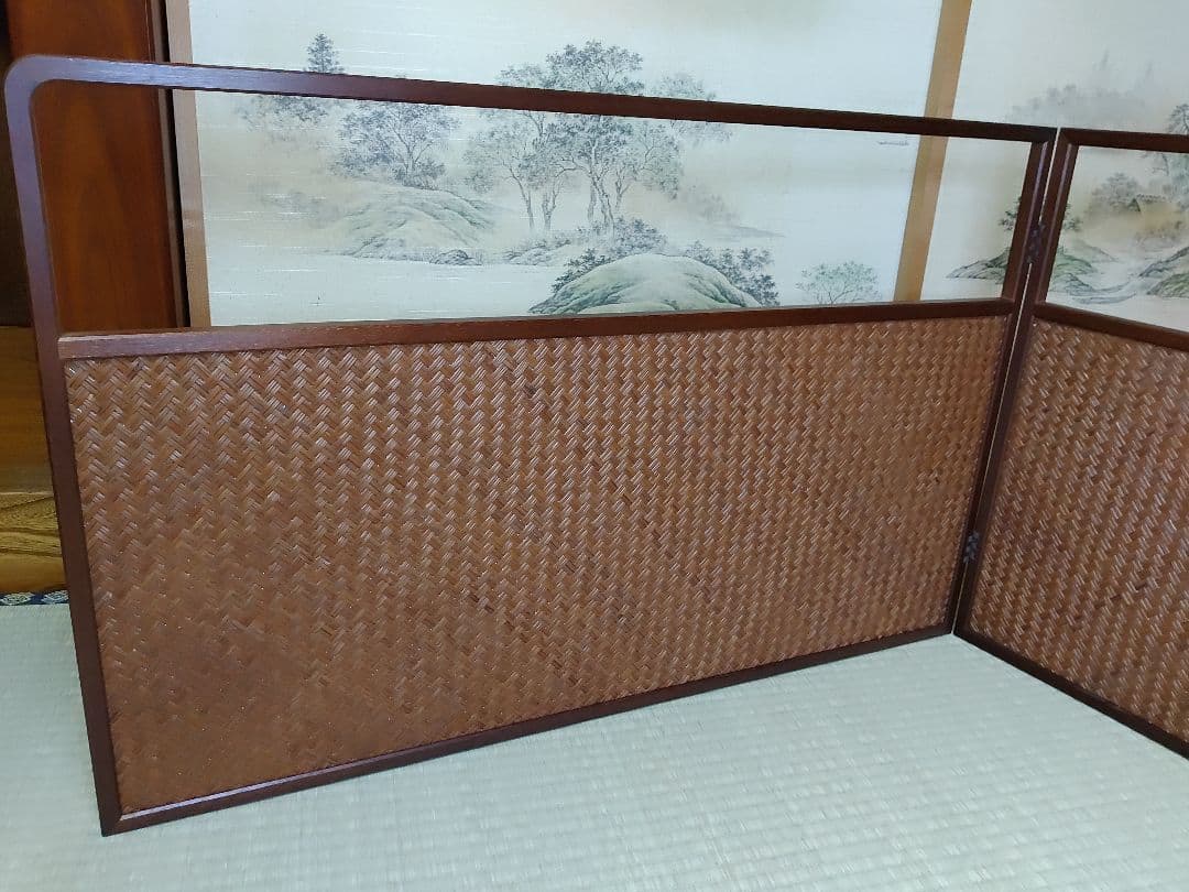 茶道具 風炉屏風先 利休梅 裏網代 両面使い 上透かし 箱付き 送料無料