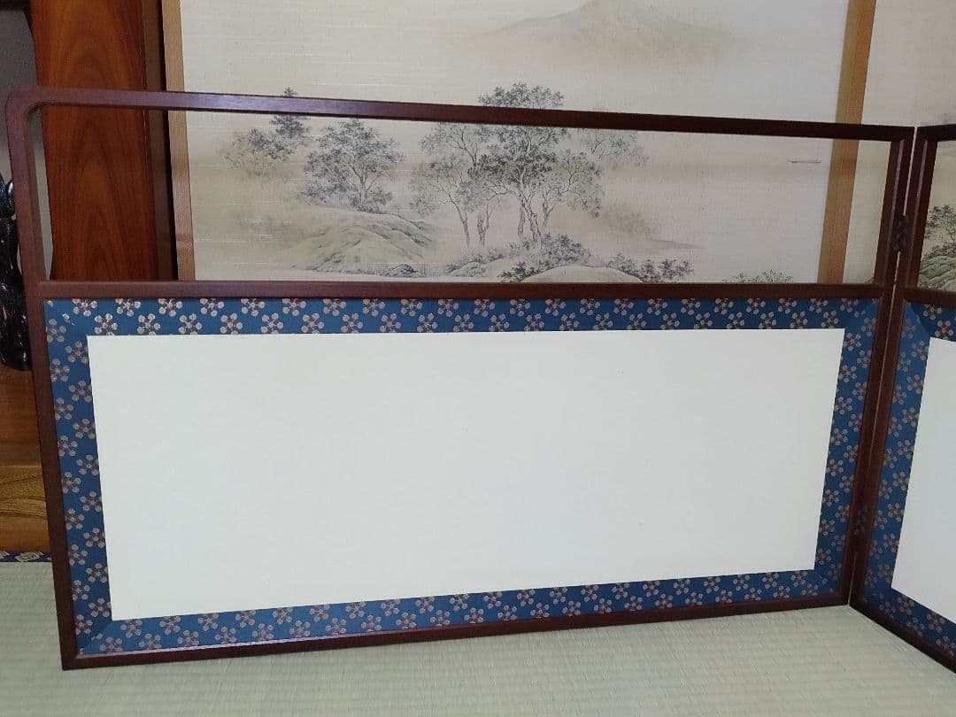 茶道具 風炉屏風先 利休梅 裏網代 両面使い 上透かし 箱付き 送料無料