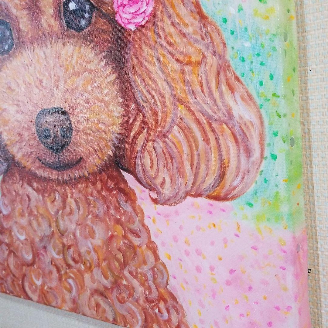 油絵　ハッサン　花冠のかわいいモモちゃん