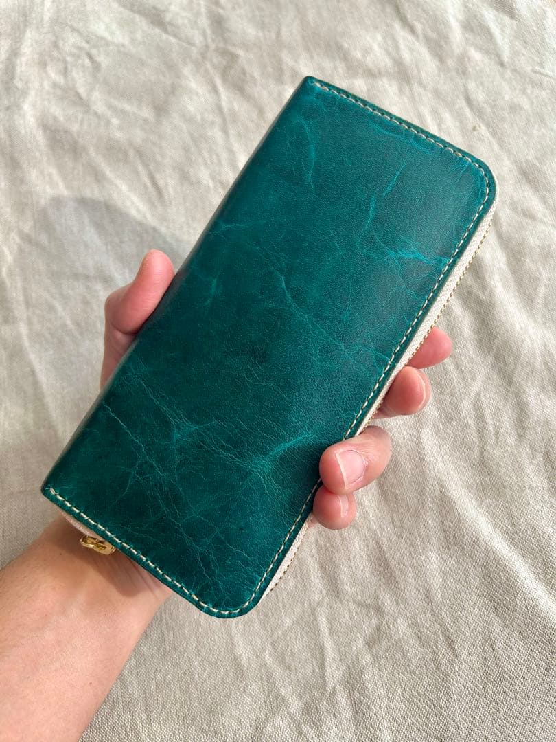 本革 長財布 馬蝋革 翠華｜ラウンドファスナー 悠革シリーズ