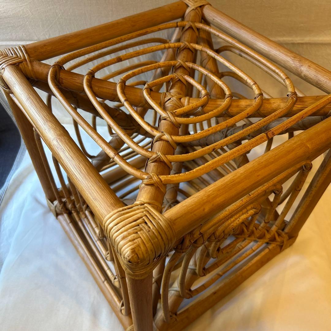 新品 未使用 ラタン スツール 36㎝×36㎝×36㎝ 籐 サイコロ 椅子