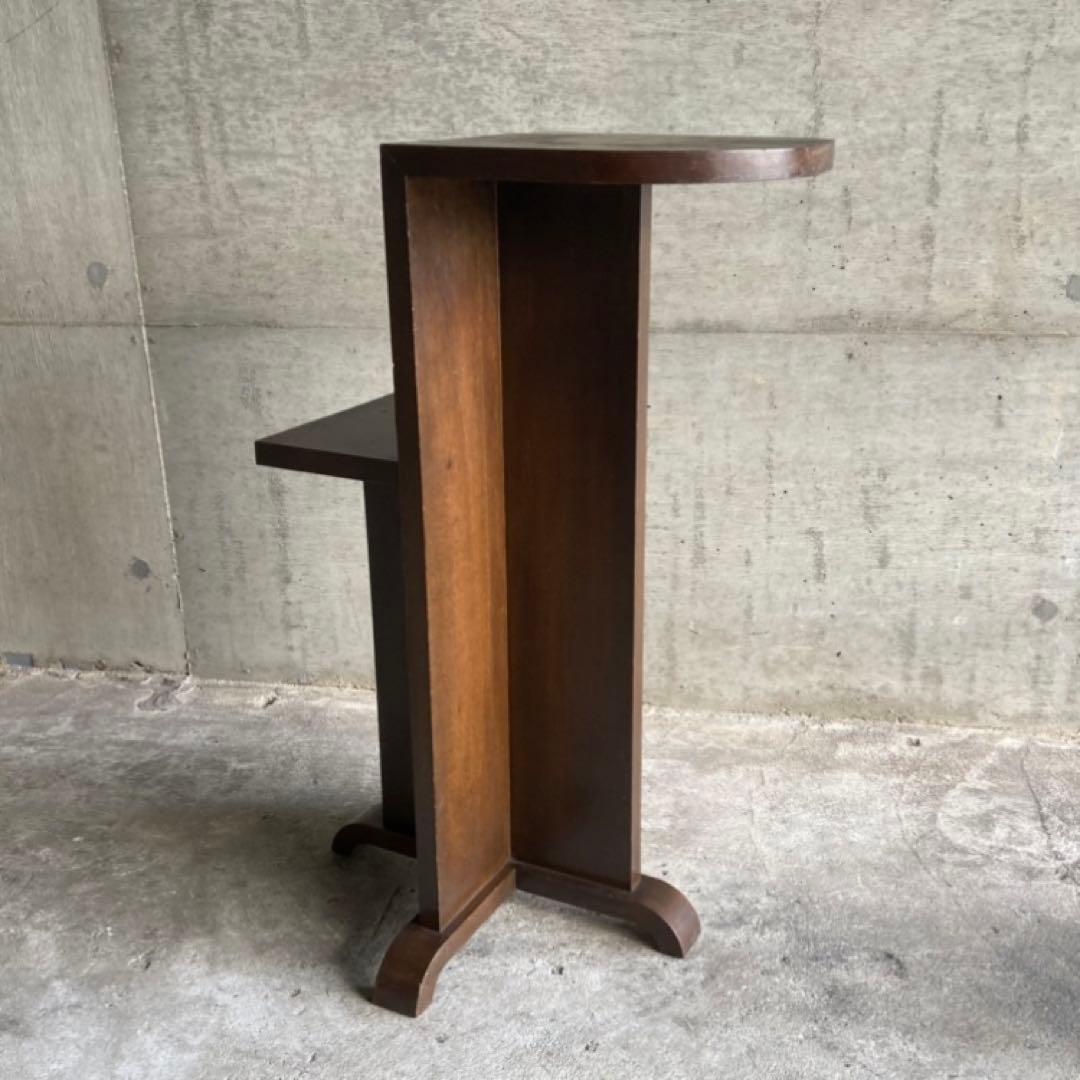 古い味のある飾り台 サイドテーブル 棚 シェルフ ラック スタンド 木製 レトロ