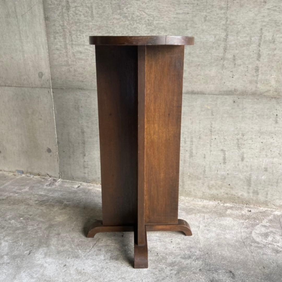 古い味のある飾り台 サイドテーブル 棚 シェルフ ラック スタンド 木製 レトロ