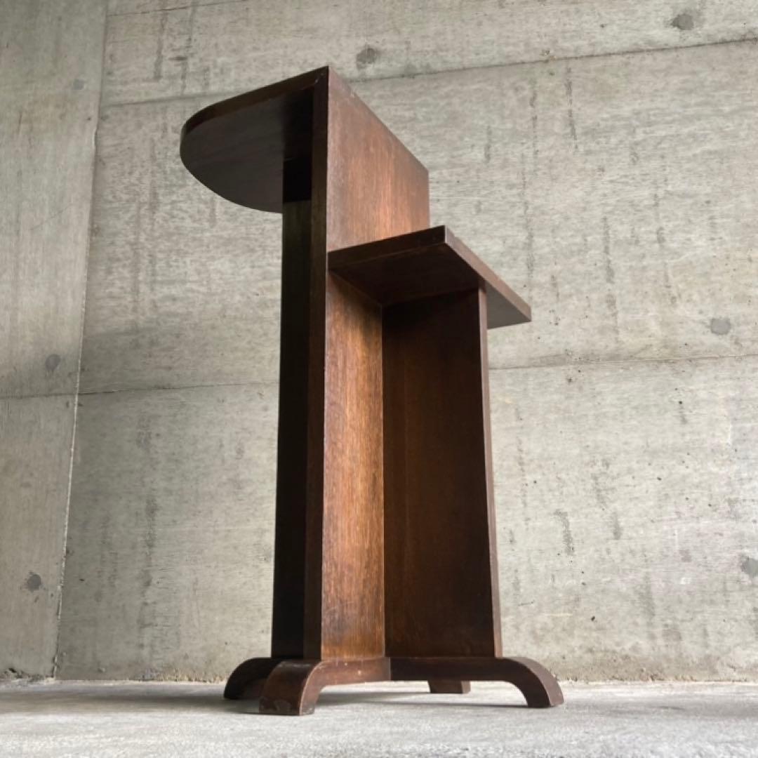 古い味のある飾り台 サイドテーブル 棚 シェルフ ラック スタンド 木製 レトロ