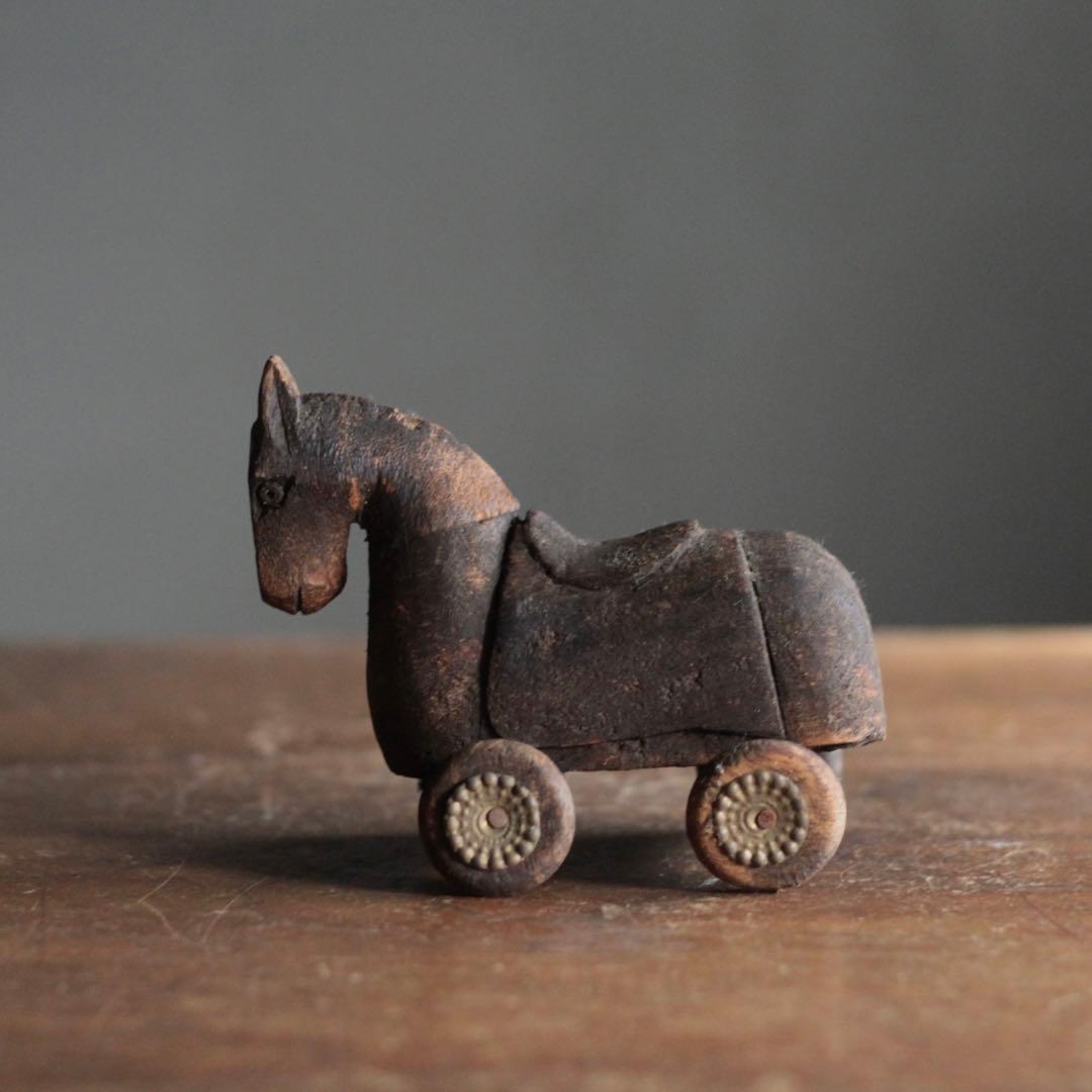 古い 木の 馬 古道具 アンティーク オブジェ ブロカント