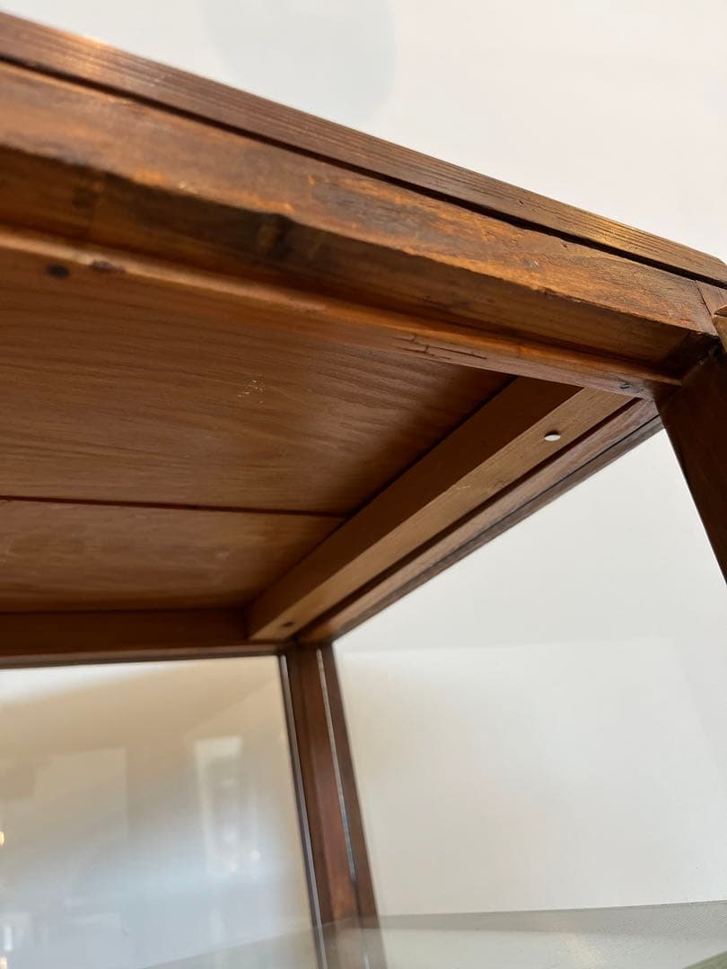 ガラスケース 3段 匂い有り ビンテージ アンティーク 昭和レトロ ショーケース