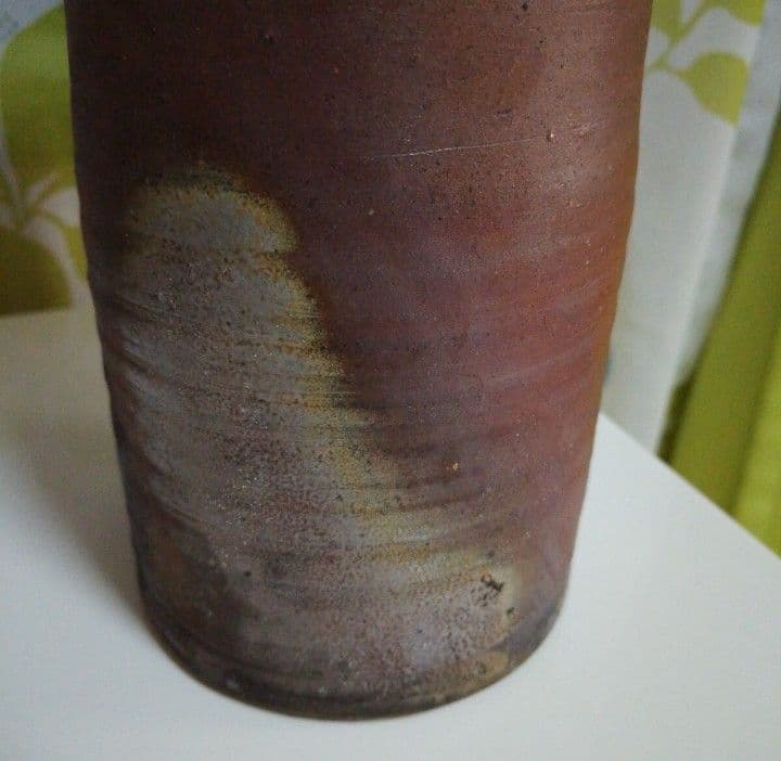 人間国宝　藤原雄　備前焼陶芸　花瓶　花入れ 木箱付き 約２４cm