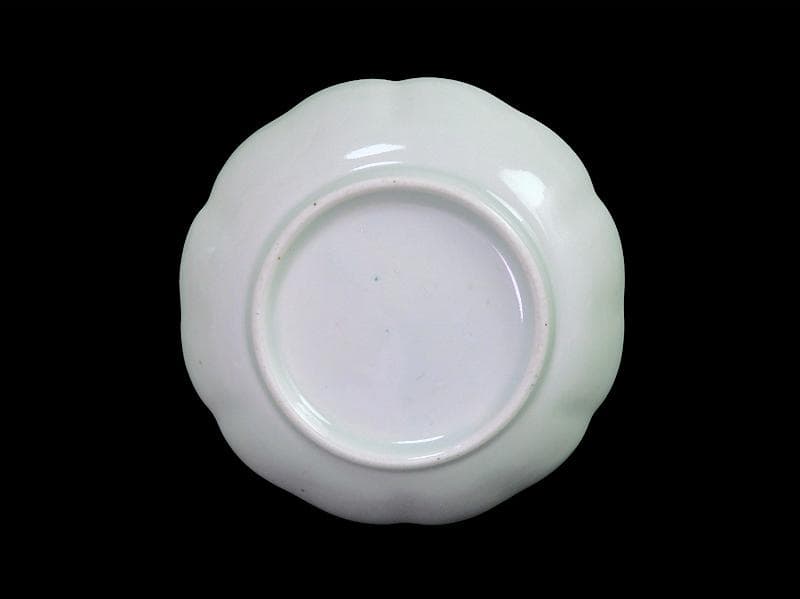 古伊万里 　染錦　河骨紋の図　手塩皿　3寸半皿　４枚 　D417AS-fbuw