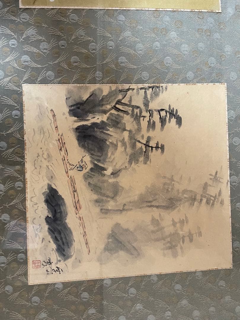 日本画 魚と鳥の絵 作品（鑑定書つき）