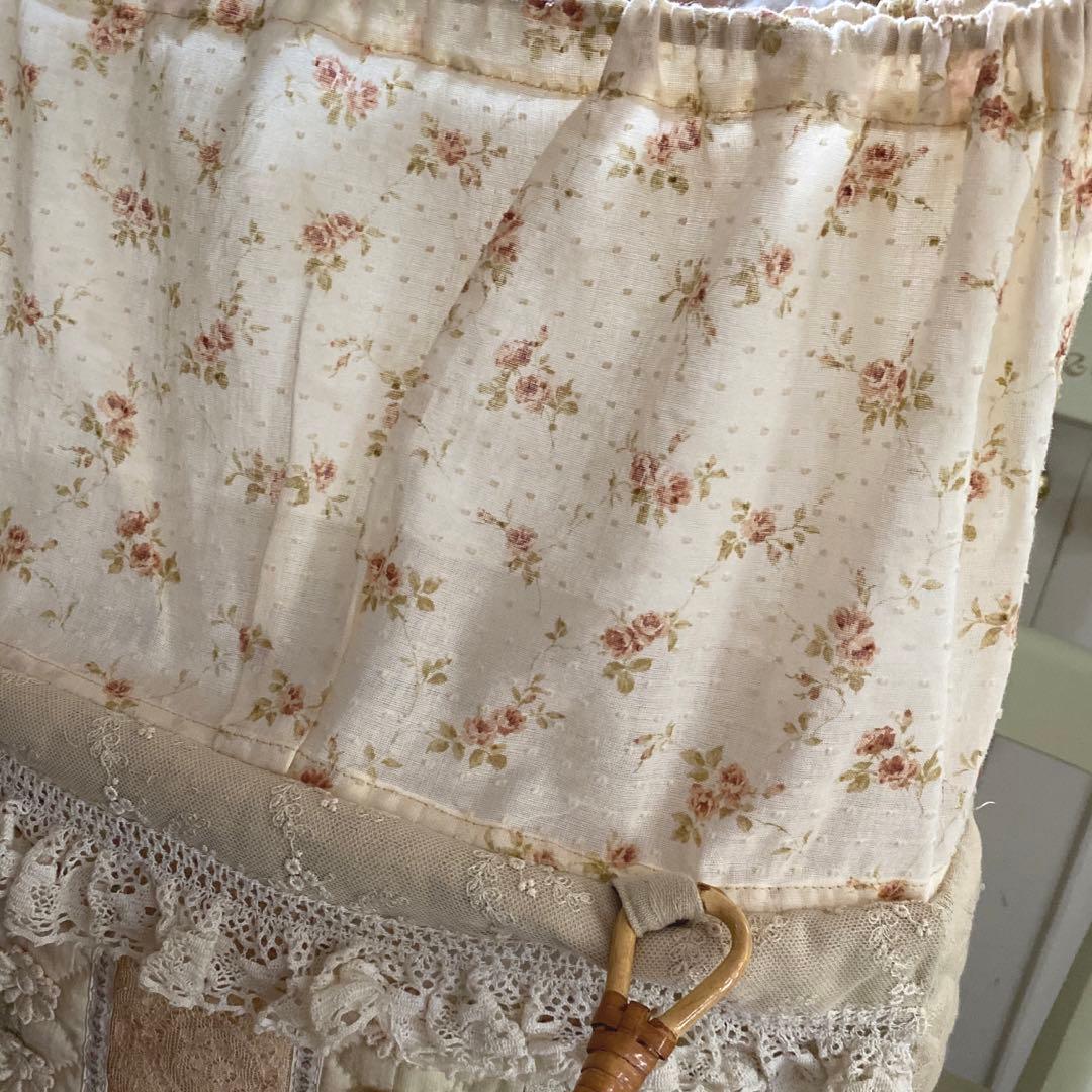 ハンドメイド　四角繋ぎ　レース　　バック